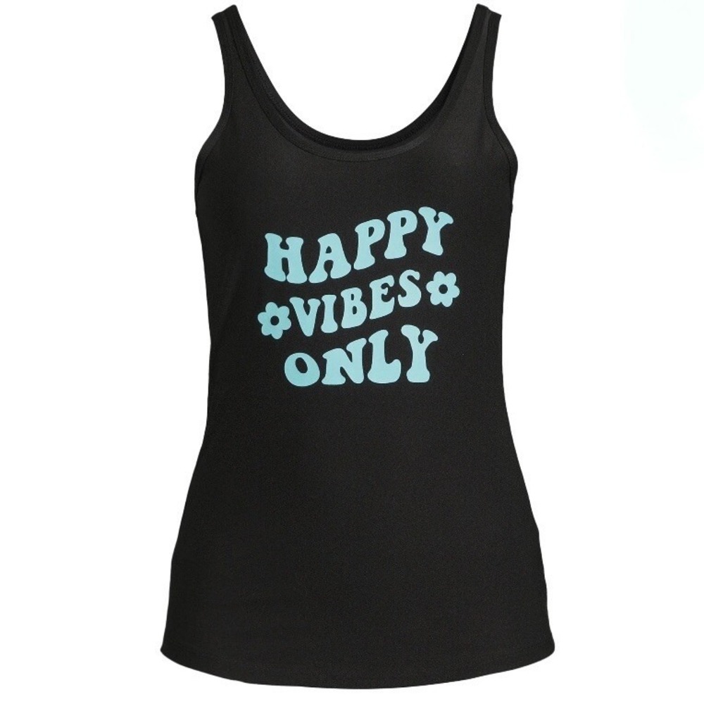 No Boundaries Juniors Scoop Neck Tank Top Happy Vibes Only XXXL 21 New with Tags